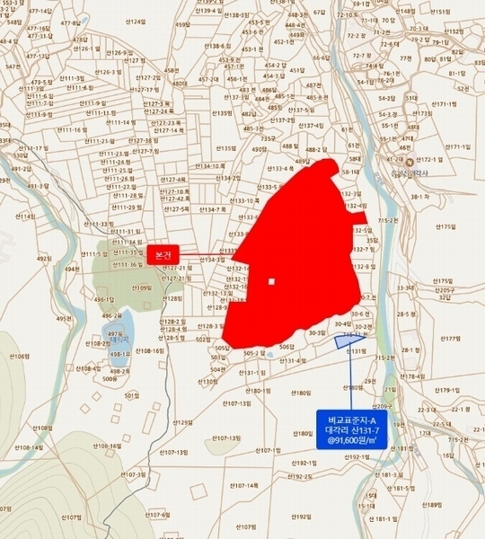 2024타경35945 경상북도 포항시 남구 대송면 대각리 산132 임야 경매 이미지
