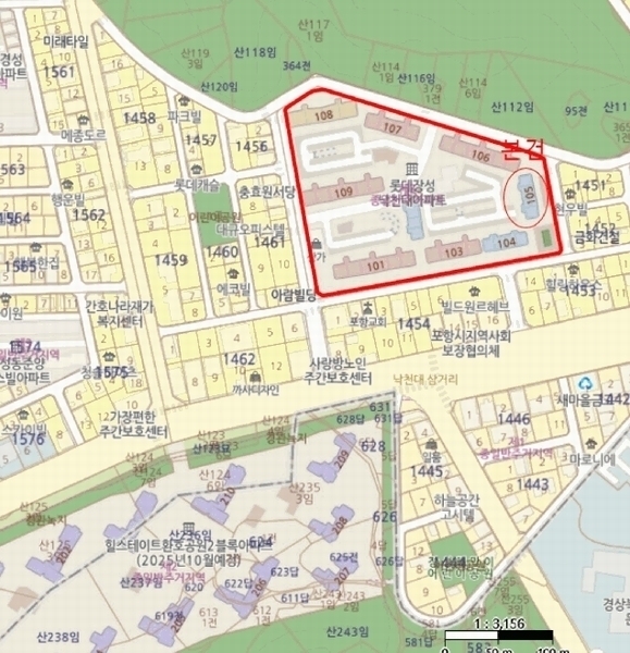 2025타경3809 경상북도 포항시 북구 장성동 1455-1 아파트[공급24평형] 경매 이미지