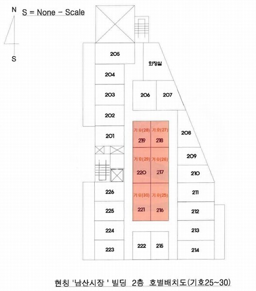2023타경60232 부산광역시 금정구 금강로 700, 남산시장 2층 216호외5개호 근린상가 경매 이미지