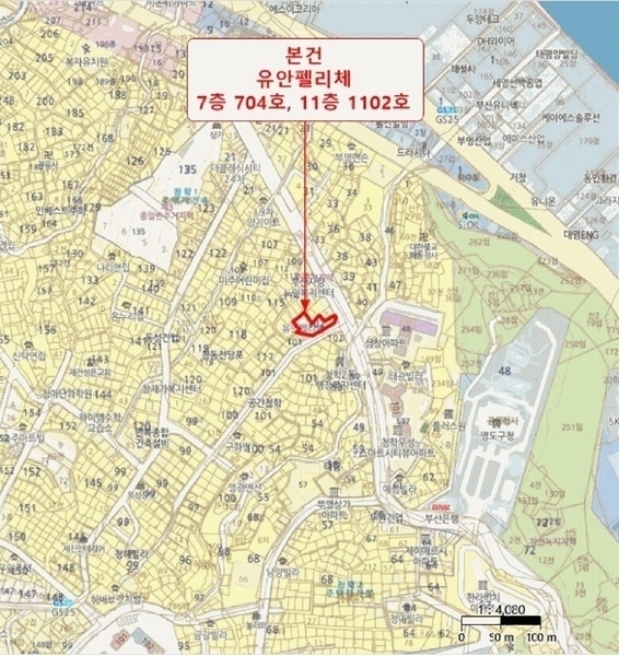 2025타경20870 부산광역시 영도구 태종로 390, 유안펠리체 11층 1102호 오피스텔[계약25평형] 경매 이미지