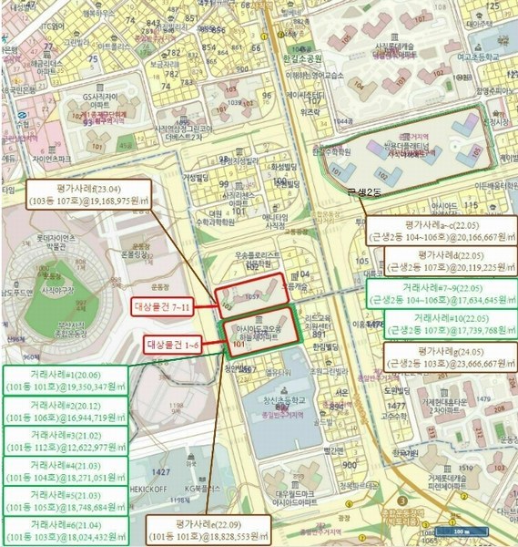 2024타경57790 부산광역시 동래구 종합운동장로40번길 8, 아시아드코오롱하늘채(사직동) 103동 1층 111호 근린상가 경매 이미지