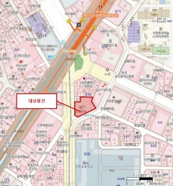 2024타경67681 부산광역시 부산진구 동천로 134, 삼정코아 2층 206호 오피스텔[계약13평형] 경매 이미지