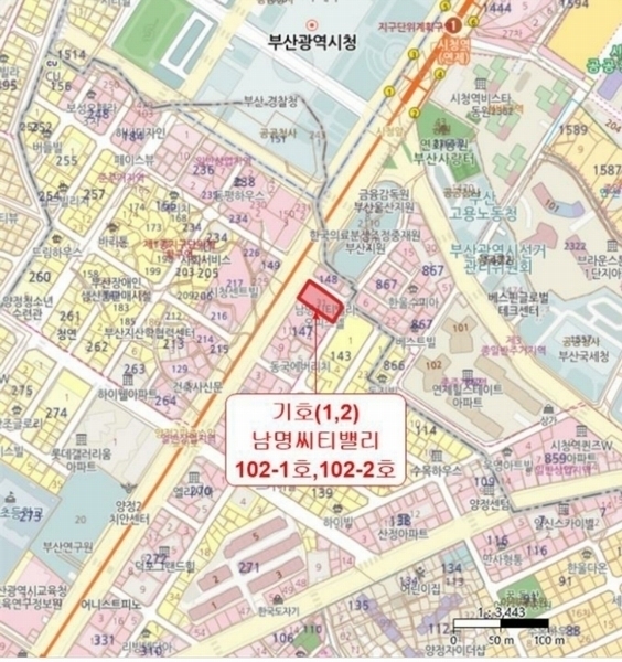 2024타경145 부산광역시 부산진구 중앙대로990번길 8, 남명씨티밸리 1층 102-2호 근린상가 경매 이미지