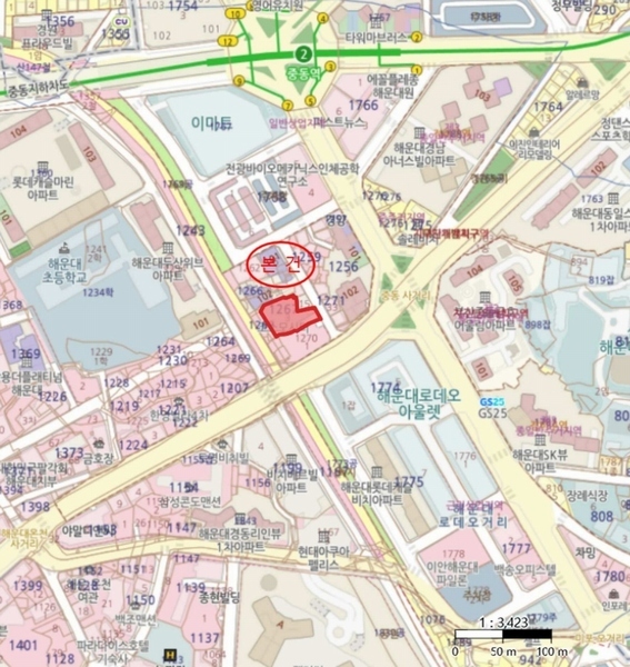2024타경109949 부산광역시 해운대구 해운대해변로357번길 5-1, 코스모시티 24층 비2405호 오피스텔[계약14평형] 경매 이미지