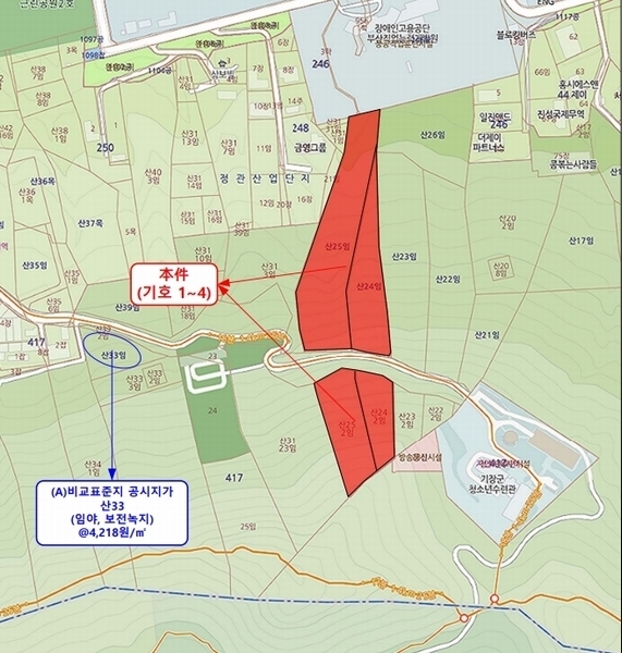 2023타경109911 부산광역시 기장군 정관읍 달산리 산25-2 임야 경매 이미지