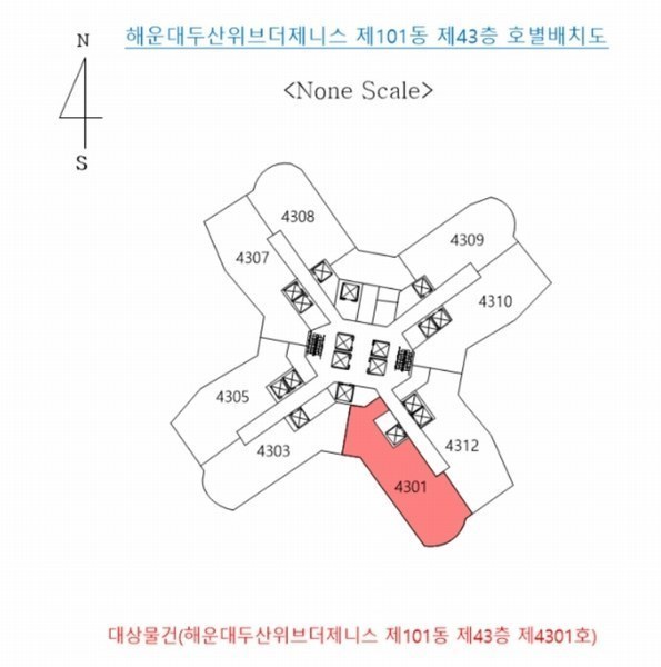 2024타경6958 부산광역시 해운대구 마린시티2로 33, 해운대두산위브더제니스 101동 43층 4301호 아파트[공급74평형] 경매 이미지
