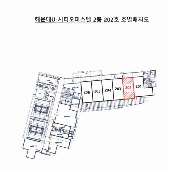 2024타경112211 부산광역시 해운대구 중동1로17번길 15-11, 해운대U-시티오피스텔 2층 202호 오피스텔[계약12평형] 경매 이미지