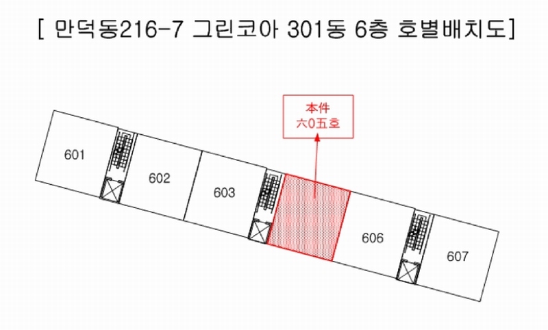 2025타경101264 부산광역시 북구 덕천로234번길 47부산광역시 북구 덕천로234○○○○, 그린코아 301동 6층 605호그린코아○○ 아파트[공급42평형] 경매 이미지