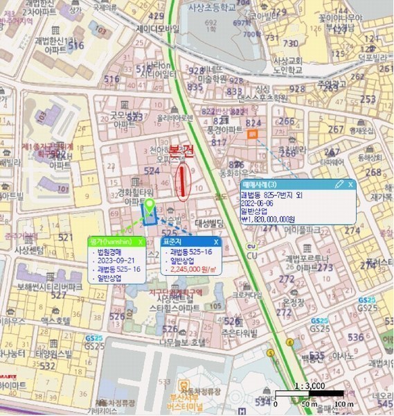 2025타경101427 부산광역시 사상구 괘법동 524-33 도로 경매 이미지