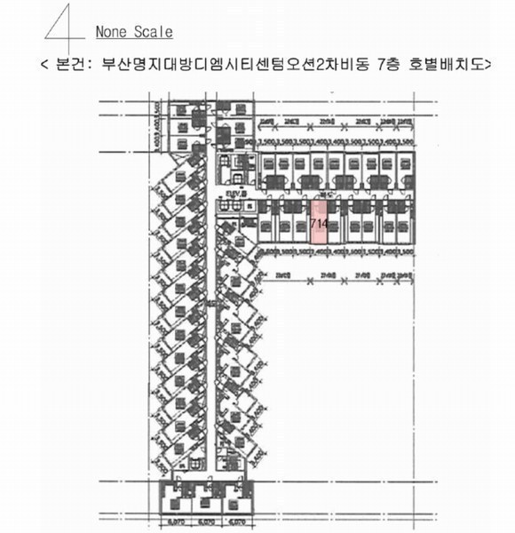 2025타경101702 부산광역시 강서구 명지국제6로 107, 부산명지 대방디엠시티 센텀오션2차 7층 비동 714호 오피스텔[계약19평형] 경매 이미지