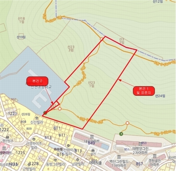 2024타경112910 부산광역시 북구 구포동 산23-1 임야 경매 이미지