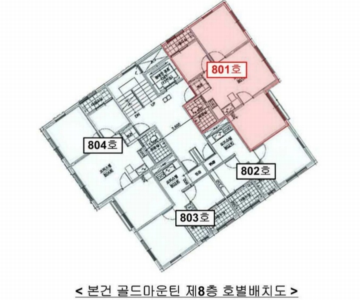 2024타경116826 서울특별시 금천구 독산로51길 11-7, 골드마운틴 8층 801호 오피스텔 경매 이미지