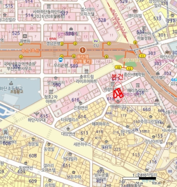 2024타경109341 부산광역시 사하구 낙동대로457번길 17부산광역시 사하구 낙동대로457○○○○, 하단드리움 8층 805호하단드리○○ 오피스텔[계약7평형] 경매 이미지