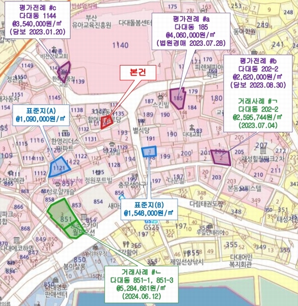 2025타경229 부산광역시 사하구 다대동 1134-1 대지 경매 이미지