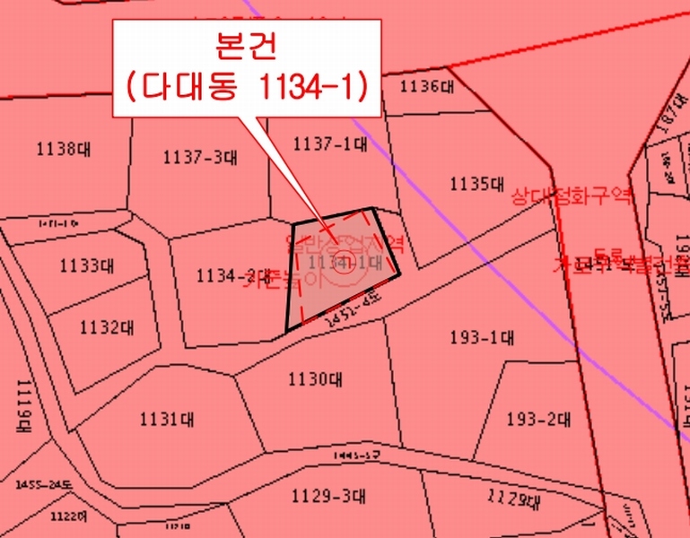 2025타경229 부산광역시 사하구 다대동 1134-1 대지 경매 이미지