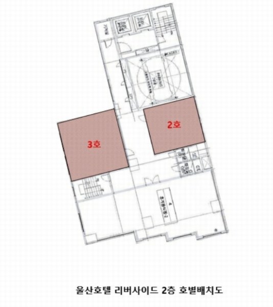 2023타경9346 울산광역시 중구 젊음의거리 20, 울산호텔리버사이드 2층 2호외1개호 근린상가 경매 이미지