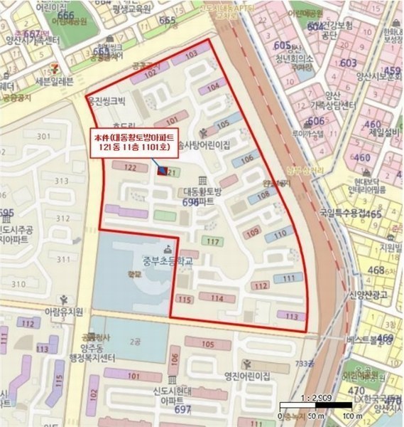 2024타경2465 경상남도 양산시 양주로 154, 대동황토방아파트 121동 11층 1101호 아파트[공급39평형] 경매 이미지