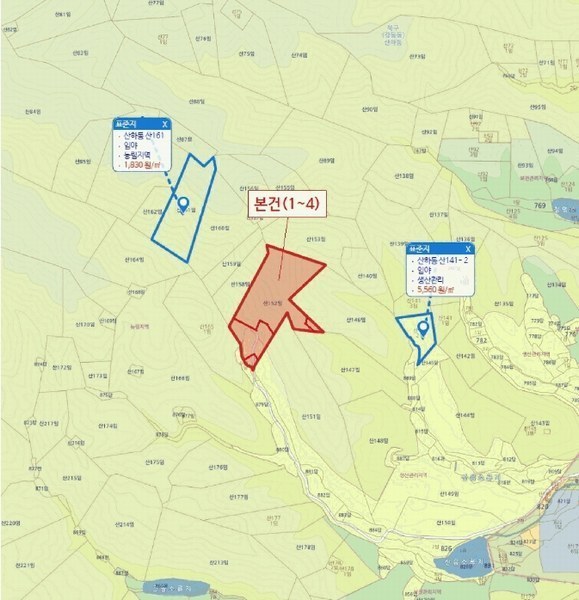 2024타경118322 울산광역시 북구 산하동 산152 임야 경매 이미지