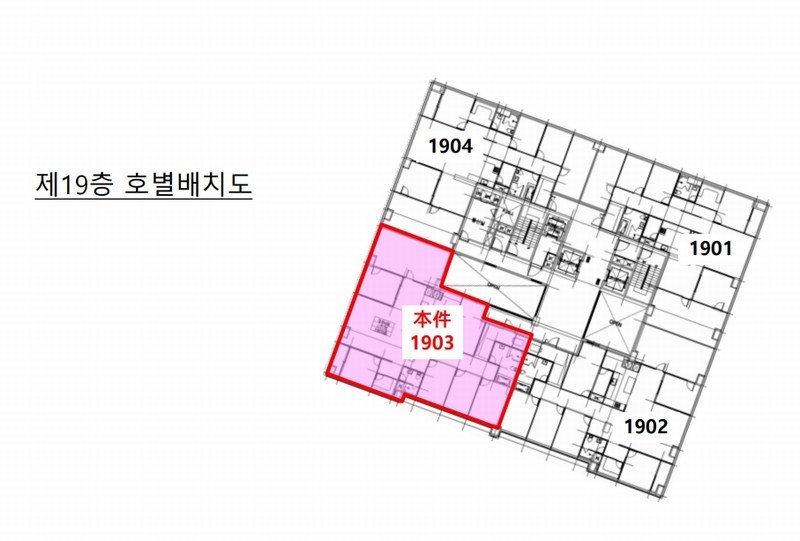 2025타경888 경상남도 양산시 물금읍 메기로 203, 양산유림노르웨이아침 19층 1903호 오피스텔[계약155평형] 경매 이미지