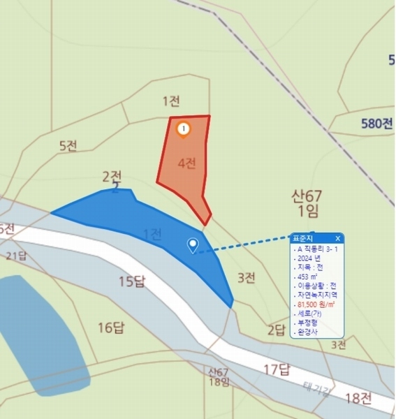 2024타경120424 울산광역시 울주군 언양읍 직동리 2-4 농지 경매 이미지