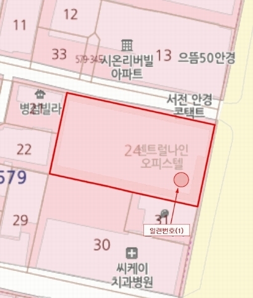 2025타경11427 울산광역시 동구 번덕6길 3, 센트럴나인 8층 806호 오피스텔[계약15평형] 경매 이미지