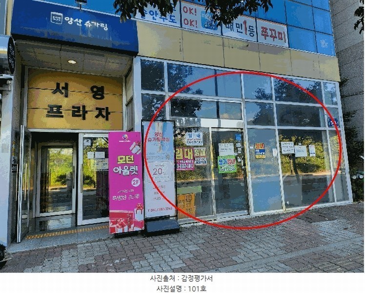 2025타경12380 경상남도 양산시 백호로 58, 서영프라자 1층 101호 근린상가 경매 이미지