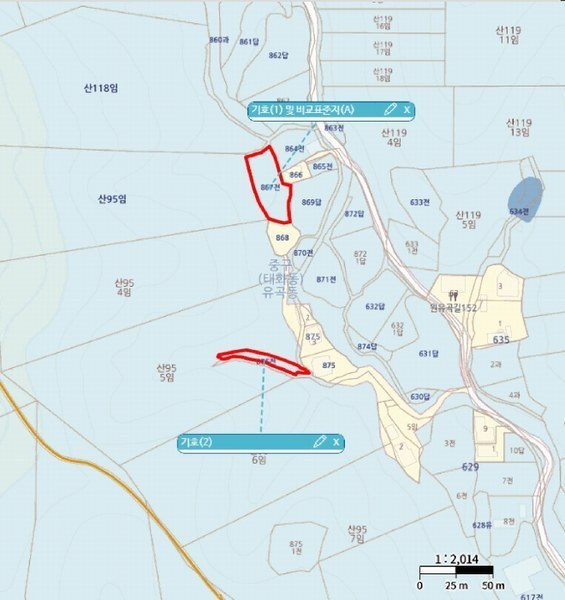 2025타경12500 울산광역시 중구 유곡동 876 농지 경매 이미지