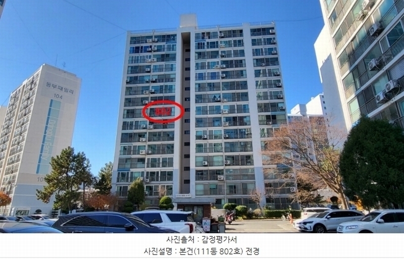 2024타경119110 울산광역시 동구 안산로 50, 현대패밀리동부아파트 111동 8층 802호 아파트[공급20평형] 경매 이미지