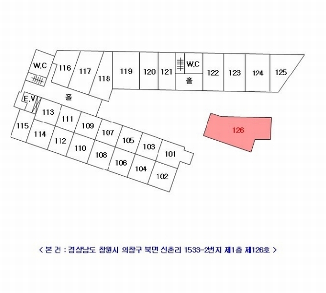 2024타경3172 경상남도 창원시 의창구 북면 신촌본포로 5-16, 거풍프라자 1층 126호 근린상가 경매 이미지