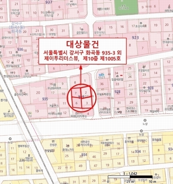 2025타경9293 서울특별시 강서구 곰달래로16길 34, 제이투리더스뷰 10층 1005호 오피스텔 경매 이미지
