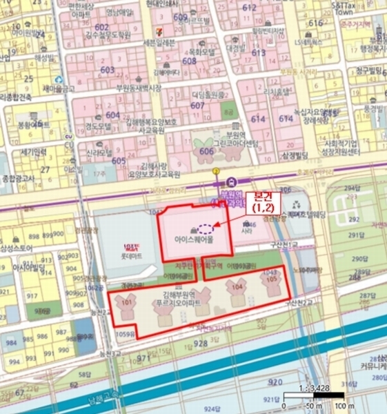 2024타경6874 경상남도 김해시 김해대로 2342경상남도 김해시 김해대○○○○, 부원역푸르지오아이스퀘어몰 1층 비113호부원역푸○○ 근린상가 경매 이미지
