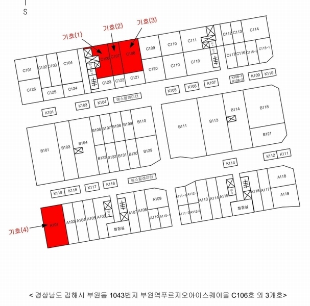 2024타경6881 경상남도 김해시 김해대로 2342경상남도 김해시 김해대○○○○, 부원역푸르지오아이스퀘어몰 1층 에이101호부원역푸○○ 근린상가 경매 이미지