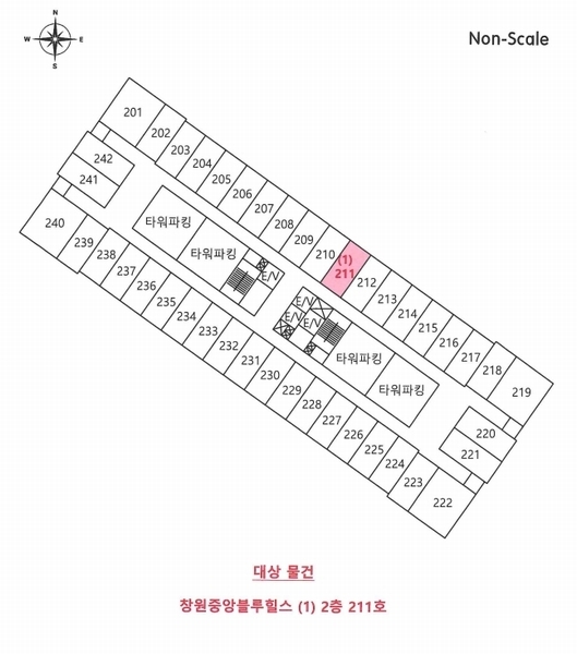 2024타경117002 경상남도 창원시 성산구 용지로 56, 창원중앙블루힐스 2층 211호 오피스텔[계약15평형] 경매 이미지