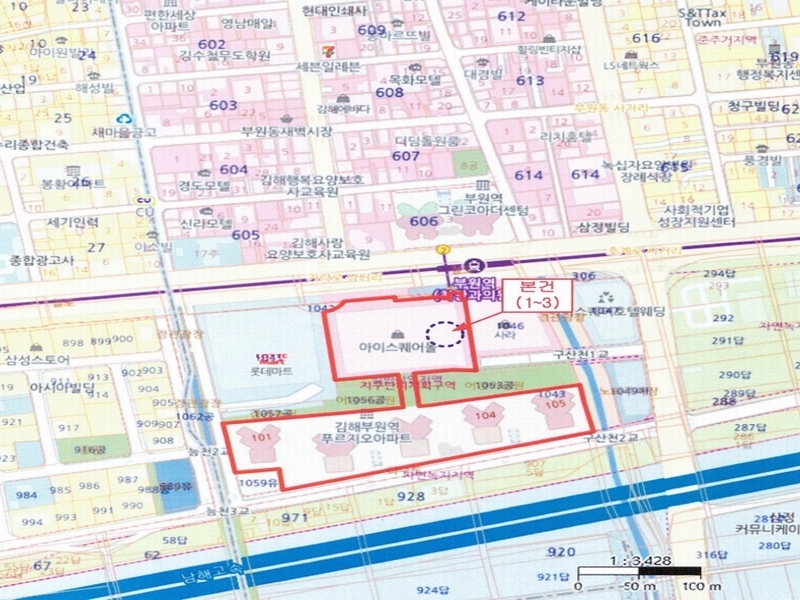 2024타경6867 경상남도 김해시 김해대로 2342경상남도 김해시 김해대○○○○, 부원역푸르지오아이스퀘어몰 1층 비114호부원역푸○○ 근린상가 경매 이미지