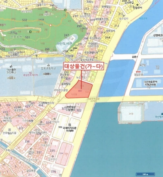 2024타경3332 경상남도 창원시 마산합포구 합포동6길 8, 창원칸타빌오션뷰 상가동 1층 110호외2개호 근린상가 경매 이미지