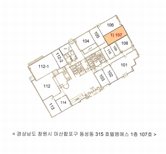 2024타경102628 경상남도 창원시 마산합포구 해안대로 367, 호텔엠에스 1층 107호 근린상가 경매 이미지