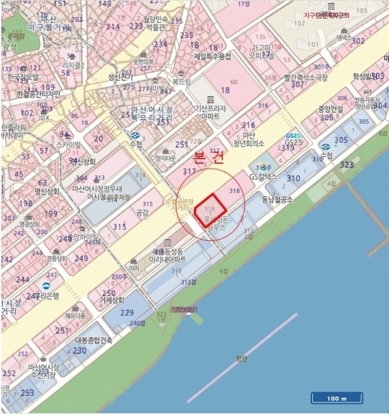 2024타경106958 경상남도 창원시 마산합포구 해안대로 376, 포세이돈하우스 1층 110호 근린상가 경매 이미지