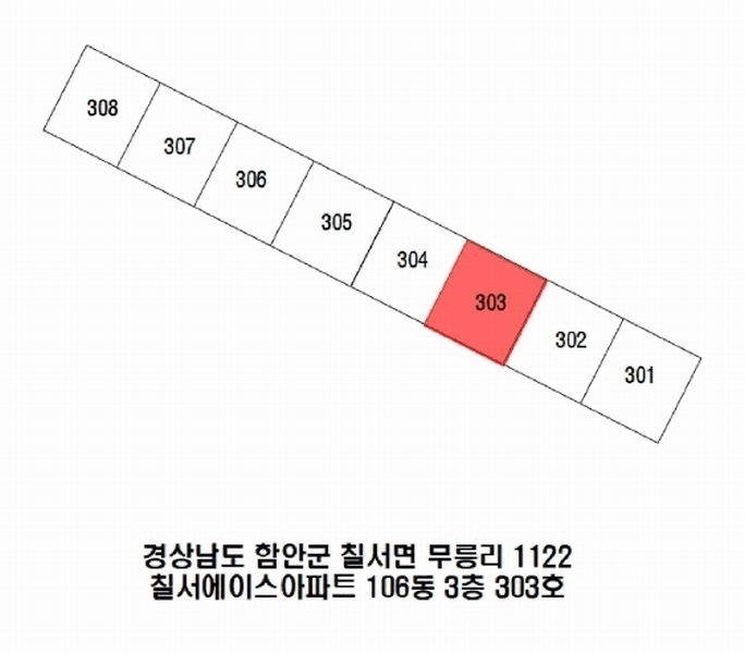 2025타경20680 경상남도 함안군 칠평로 63, 칠서에이스아파트 106동 3층 303호 아파트[공급22평형] 경매 이미지