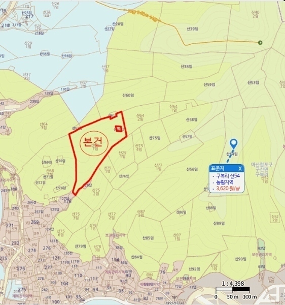 2024타경107470 경상남도 창원시 마산합포구 구산면 구복리 산64-7 임야 경매 이미지