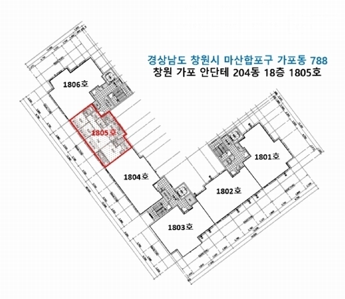 2025타경20916 경상남도 창원시 마산합포구 가포본동5길 23, 창원가포안단테 204동 18층 1805호 아파트 경매 이미지