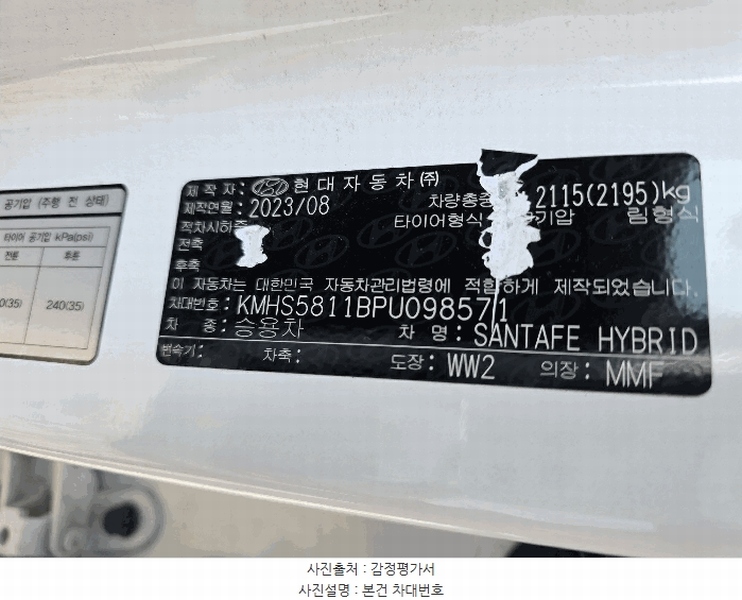 2025타경20935 경상남도 창원시 마산합포구 가포동 619 싼타페 하이브리드(SANTAFE HYBRID) 경매 이미지