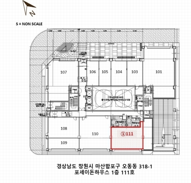2024타경105474 경상남도 창원시 마산합포구 해안대로 376, 포세이돈하우스 1층 111호 근린상가 경매 이미지