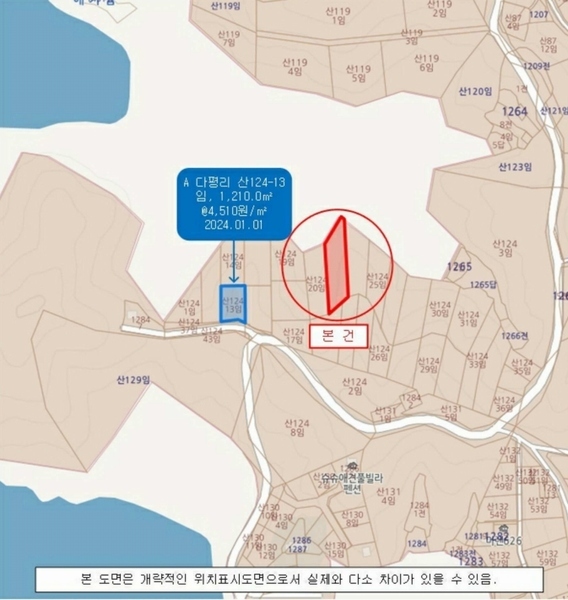 2024타경1957 경상남도 사천시 서포면 다평리 산124-21 임야 경매 이미지