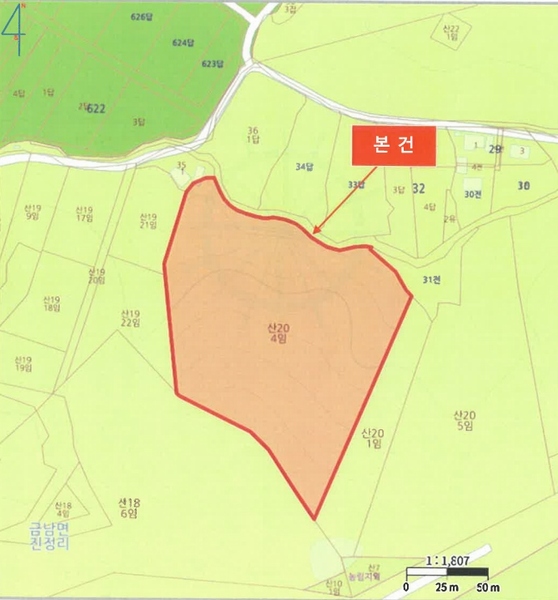 2025타경30972 경상남도 하동군 금남면 진정리 산20-4 임야 경매 이미지