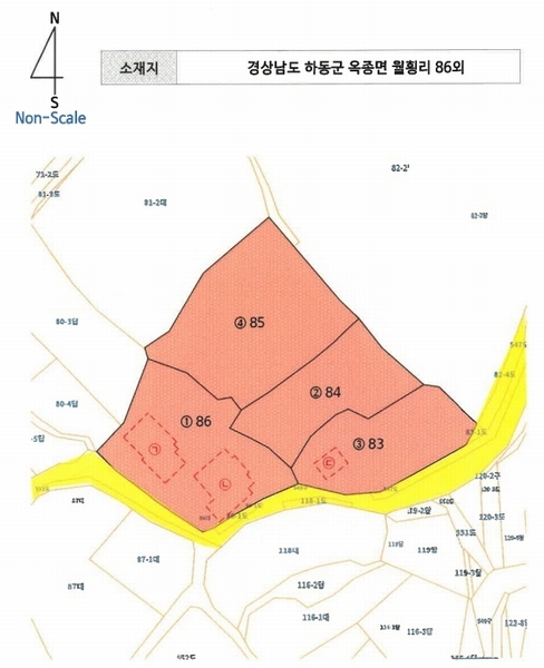 2024타경34933 경상남도 하동군 옥종면 월횡리 86 대지 경매 이미지