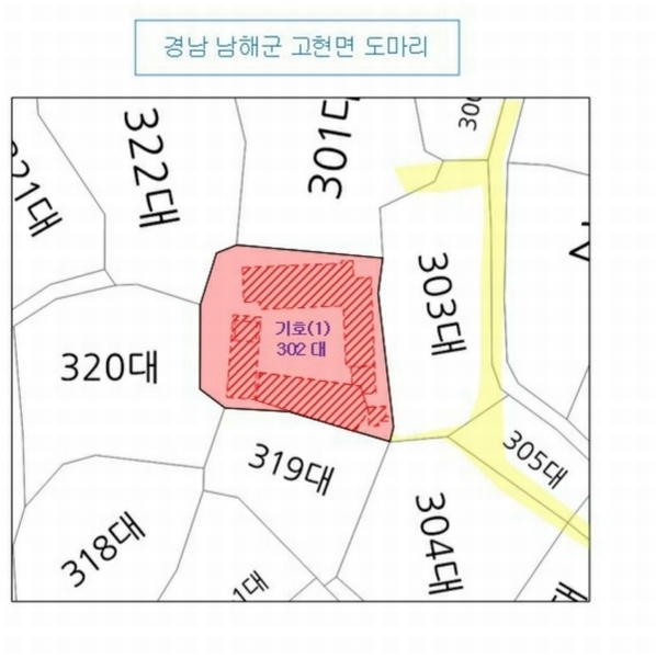 2024타경37543 경상남도 남해군 고현면 도마리 302 대지 경매 이미지