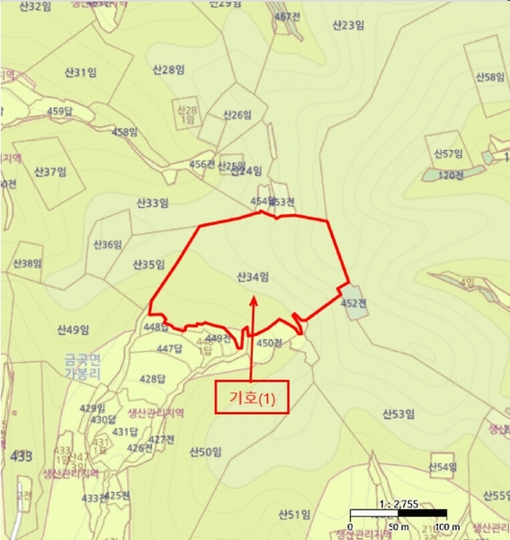 2025타경30703 경상남도 진주시 금곡면 가봉리 산34 임야 경매 이미지