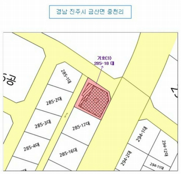 2024타경3557 경상남도 진주시 금산면 중천리 285-18 근린시설 경매 이미지