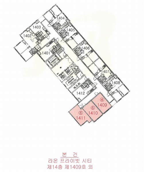 2023타경4546 경상남도 진주시 에나로 146, 라온프라이빗시티 14층 1411호 오피스텔[계약18평형] 경매 이미지