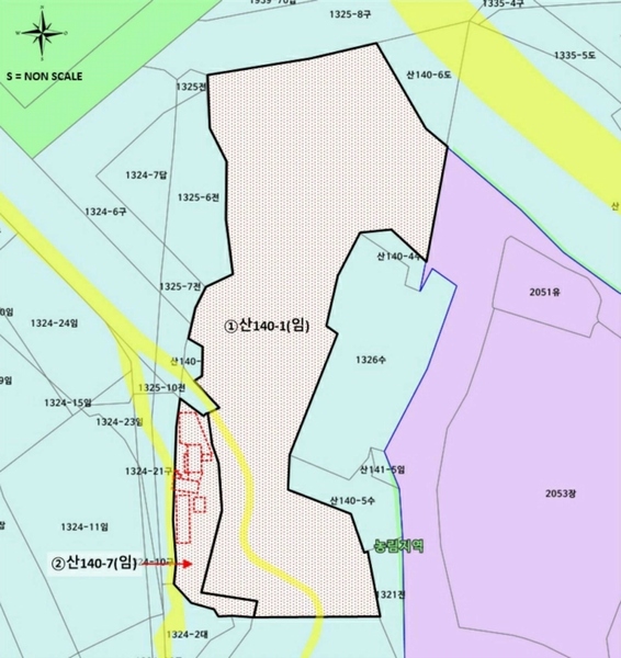 2025타경261 경상남도 함안군 군북면 월촌리 산140-7 임야 경매 이미지